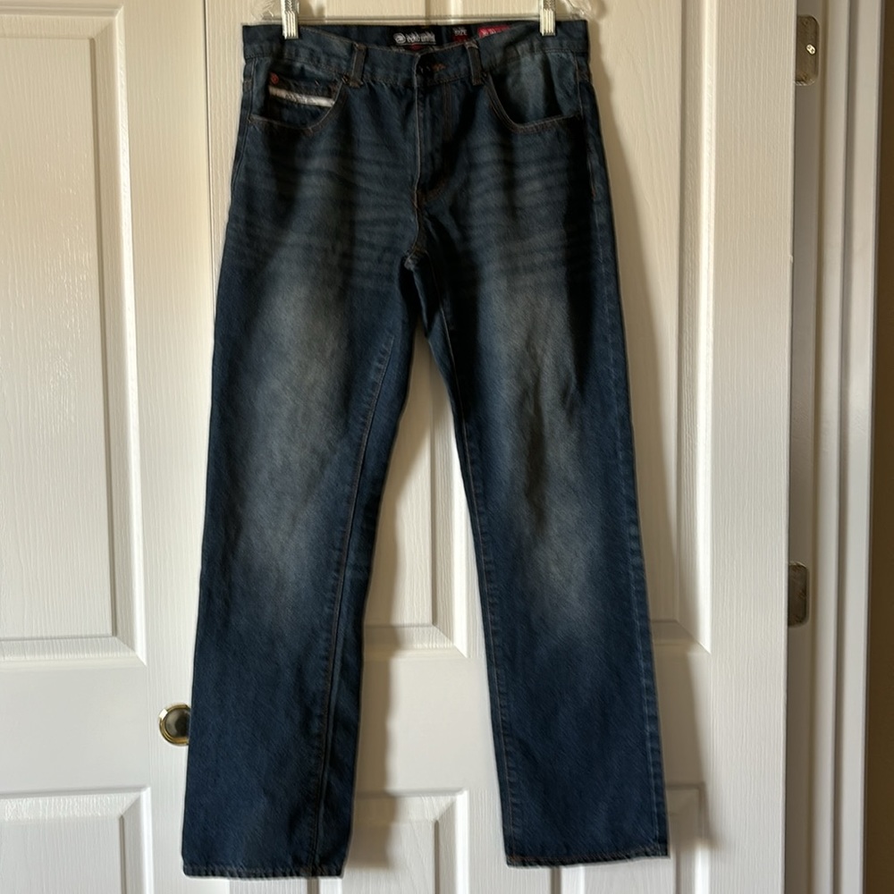 ecko unltd Men's Blue Jeans, Slim Straight Fit - waist 32